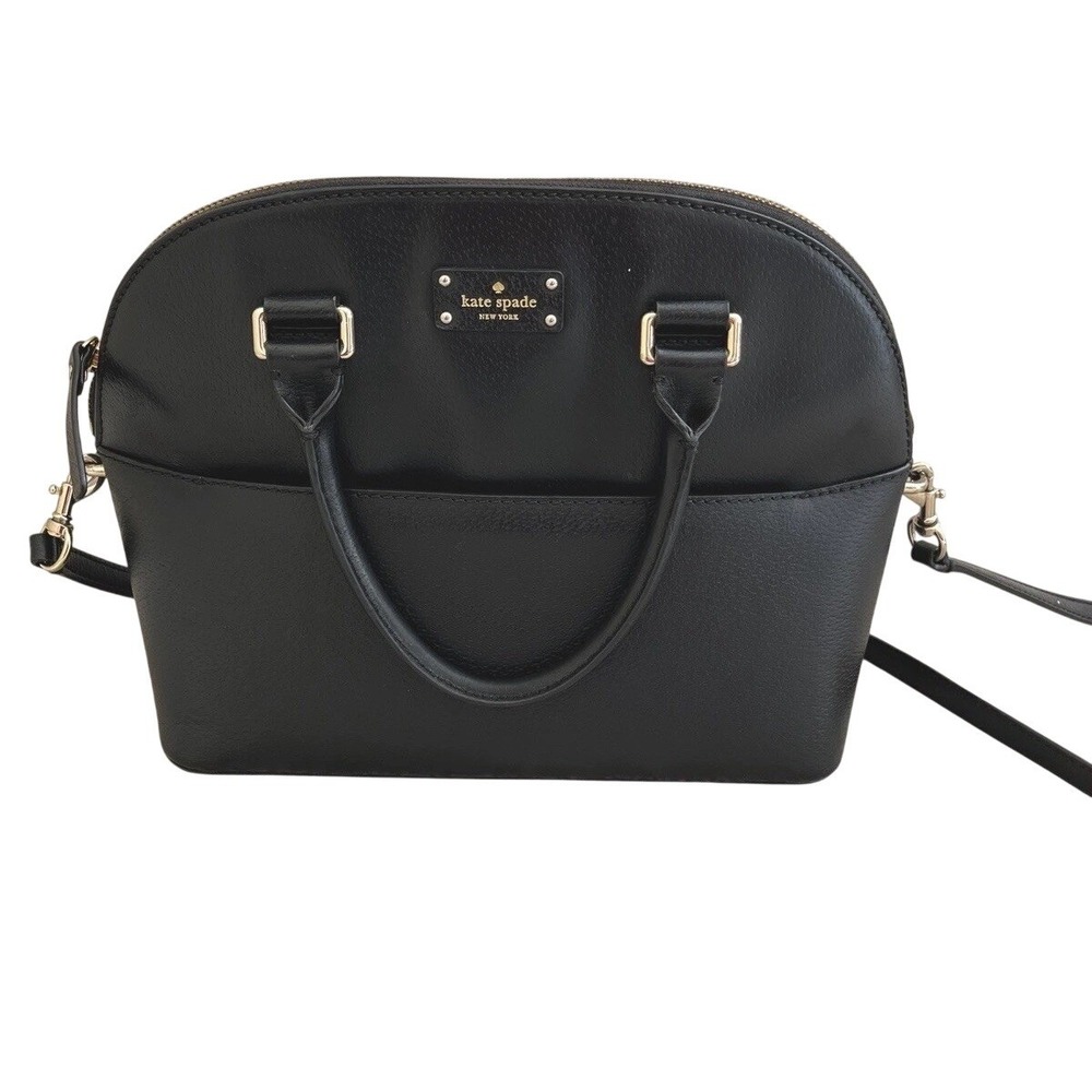 Kate Spade Black‎ Leather Convertible Handbag Purse Grove Street Carli Bag